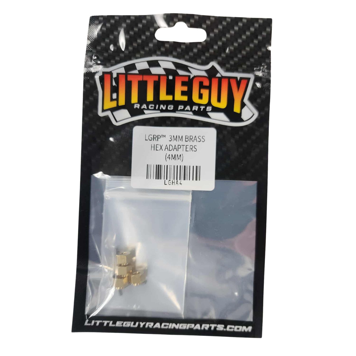 LGRP Brass Wheel Hex Adapters, 4mm(+1) Raw