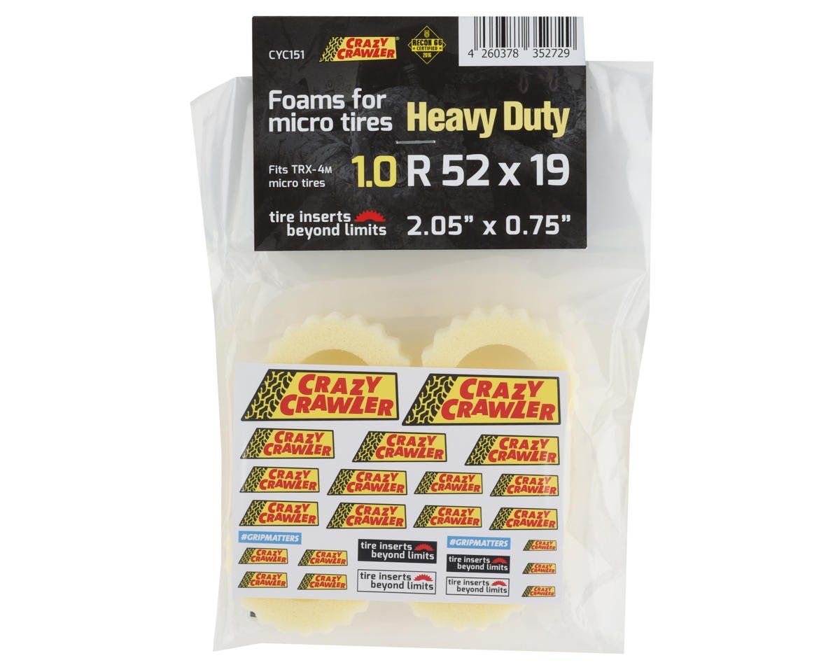Crazy Crawler LaserFoam Heavy Duty 1.0&quot; Foam Crawler Tire Insert (4) (52x19mm) (TRX4M)