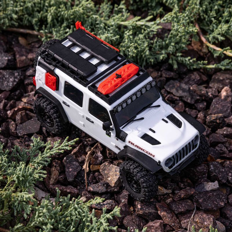 1/30 SCX30 Jeep Wrangler JLU 4X4 RTR Brushed Rock Crawler (Battery &amp; Charger Included), White