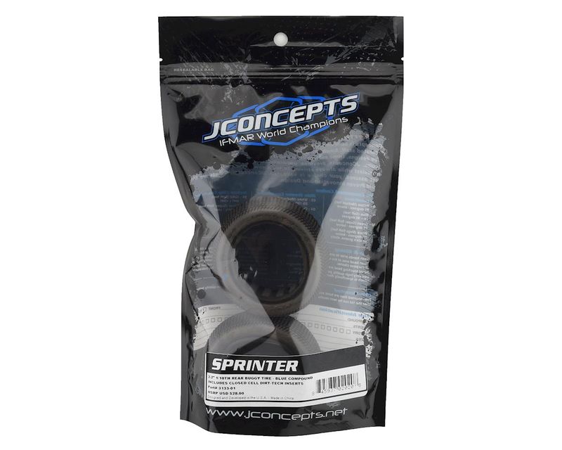 JConcepts Sprinter 2.2" Rear Buggy Dirt Oval Tires (2) (Blue)