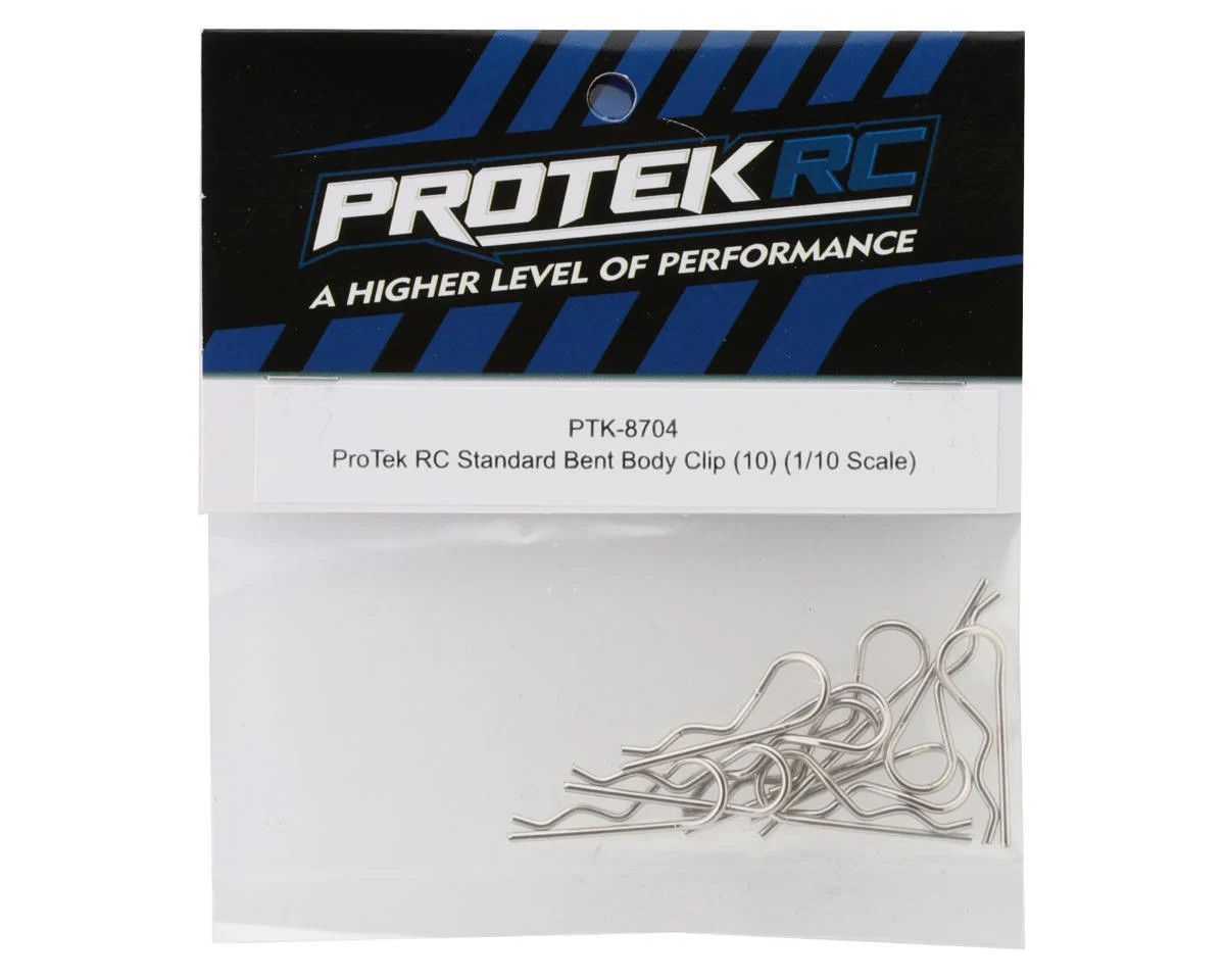ProTek RC Standard Bent Body Clip (10) (1/10 Scale)