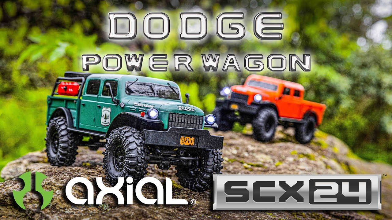 SCX24 40's 4 Door Dodge Power Wagon, Green: 1/24 4WD-RTR