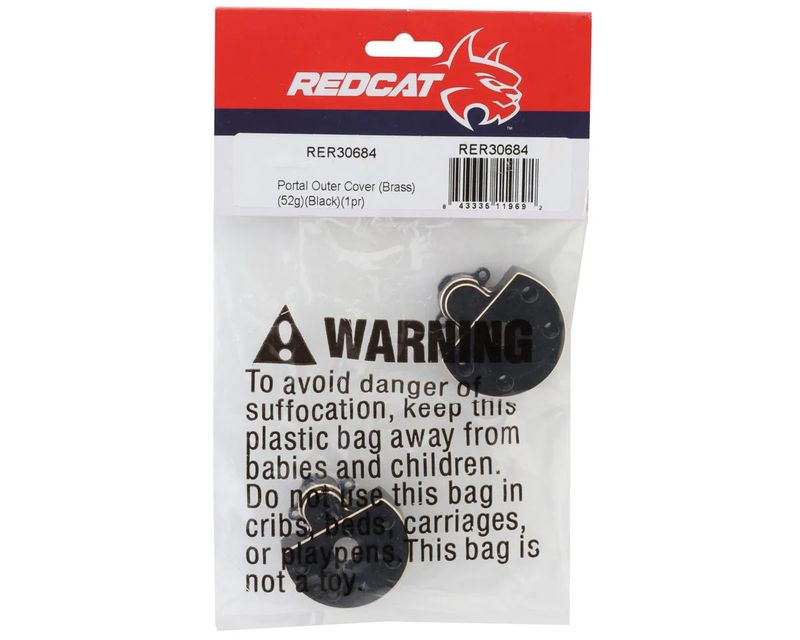 Redcat Ascent Brass Outer Portal Covers (Black) (2) (104g)