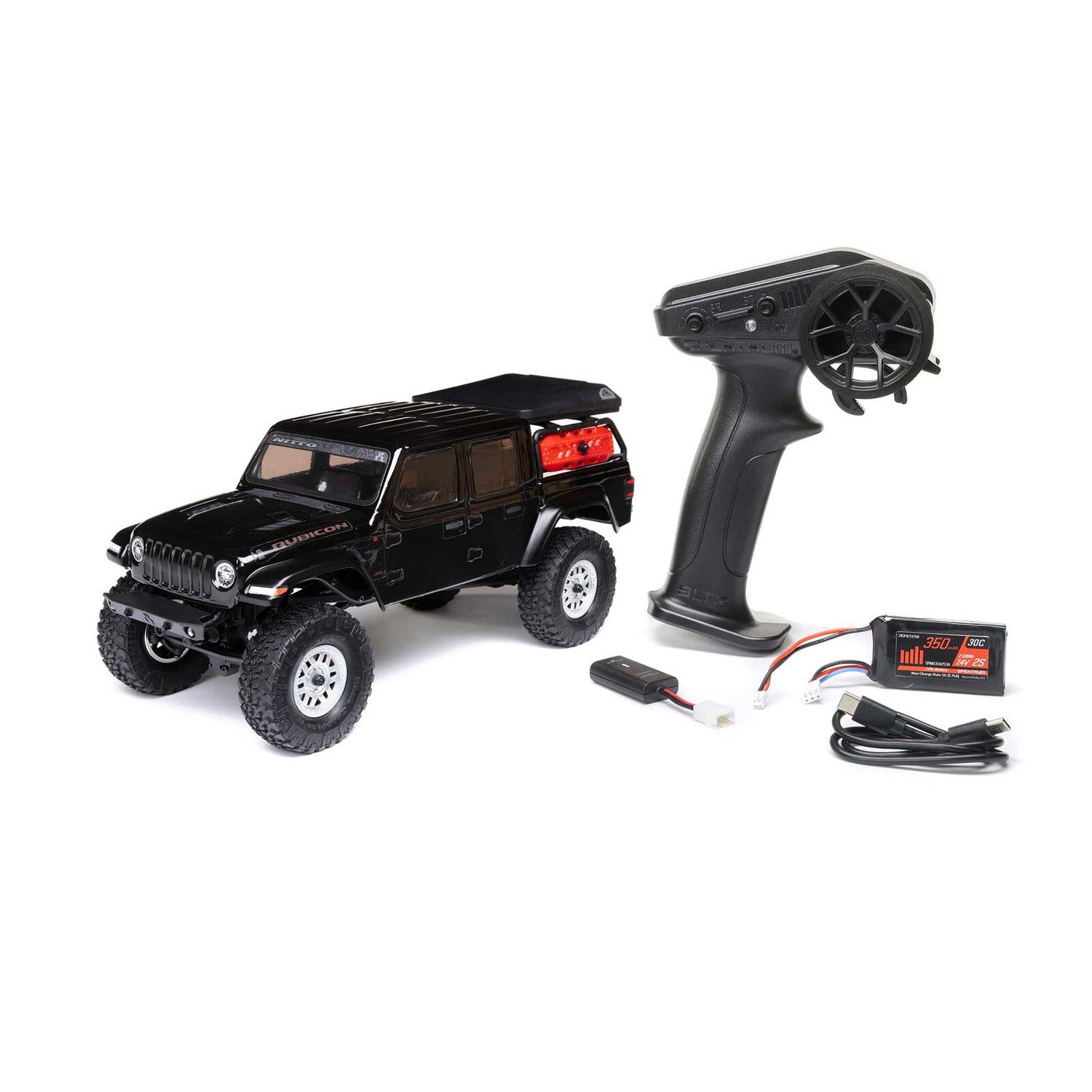 1/24 SCX24 Jeep JT Gladiator 4X4 RTR Rock Crawler, Black
