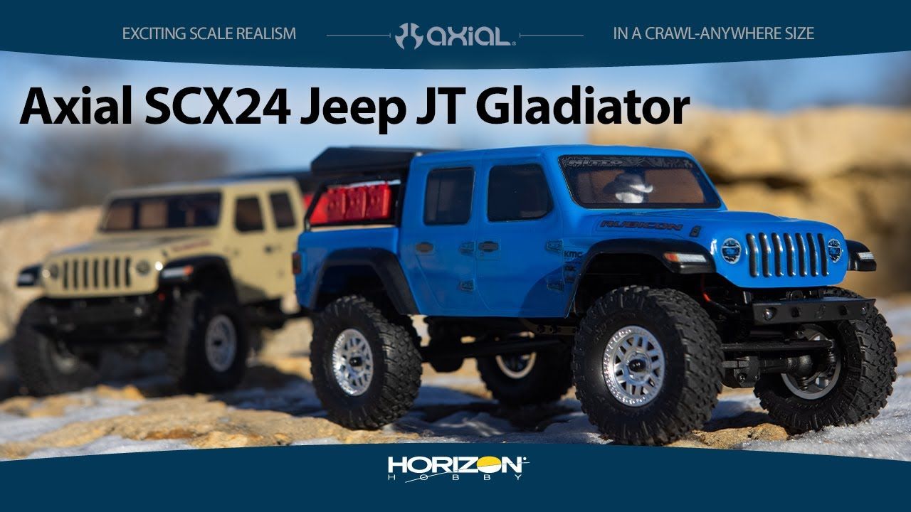 1/24 SCX24 Jeep JT Gladiator 4X4 RTR Rock Crawler, Black