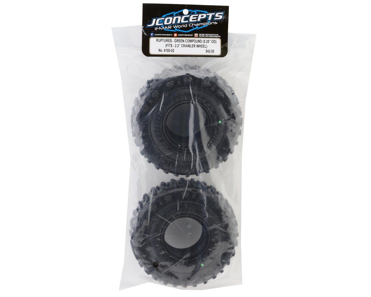 JConcepts Ruptures 2.2" 1/10 Rock Crawler Tires (2) (5.25" - Class 3) (Green)