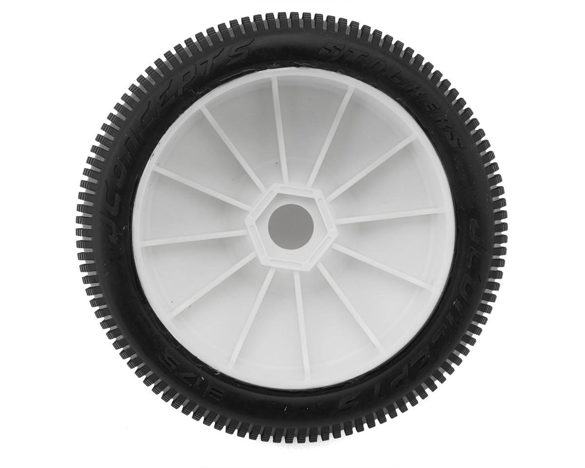 JConcepts Stalkers 1/8 Pre-Mounted Buggy Tire (White) (Green)