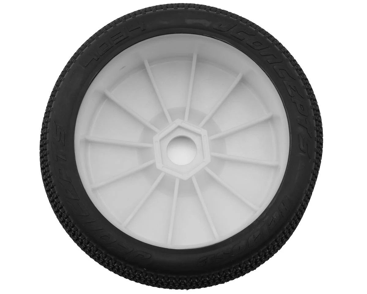 JConcepts Relapse Pre-Mounted 1/8th Buggy Tires (White) (2) (Green)