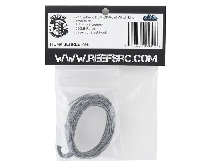 7Ft Synthetic Winch Line w/ Steel Hook
