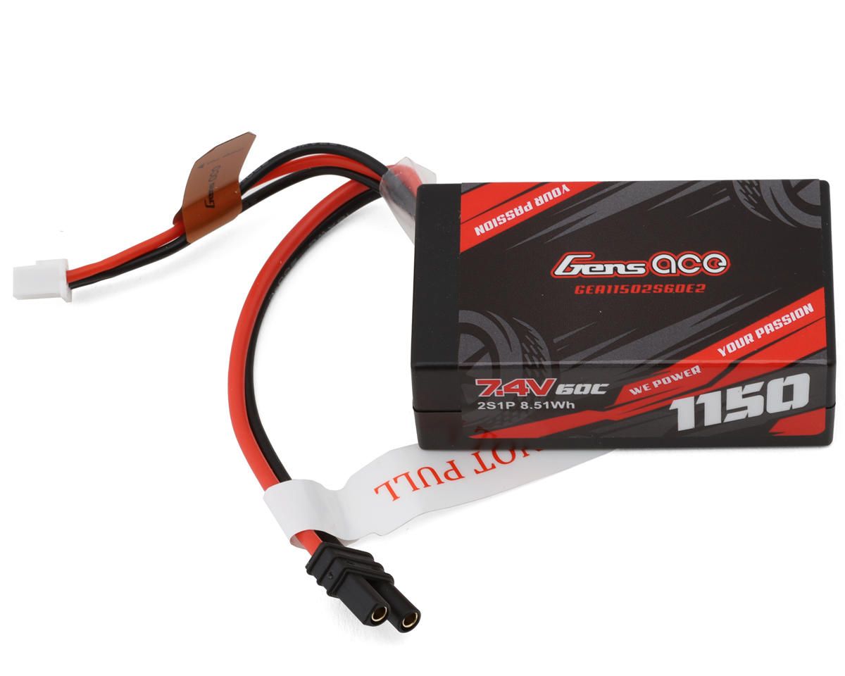 Gens ace G-Tech 1150mAh 2S 60C 7.4V HardCase Lipo Battery with IEC2 Plug