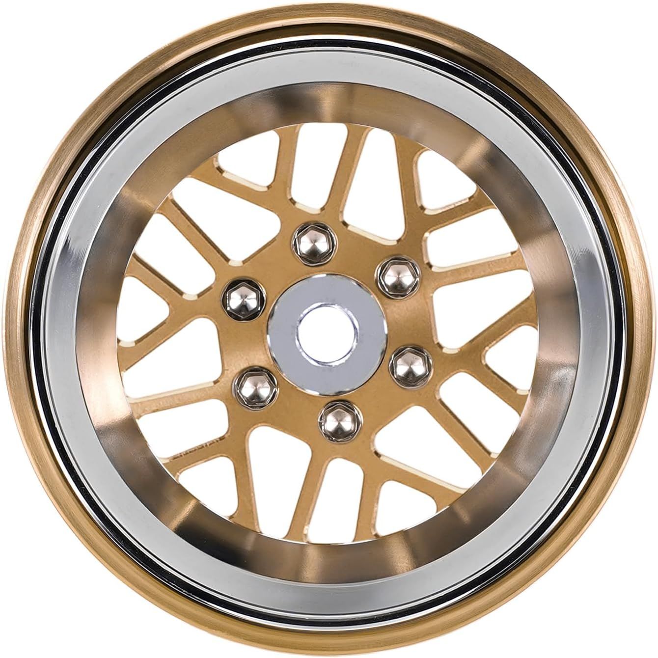 INJORA ModuWheel 1.3” Negative Offset Brass &amp; Aluminum Beadlock Wheels Rim for 1/18 1/24 RC Crawlers