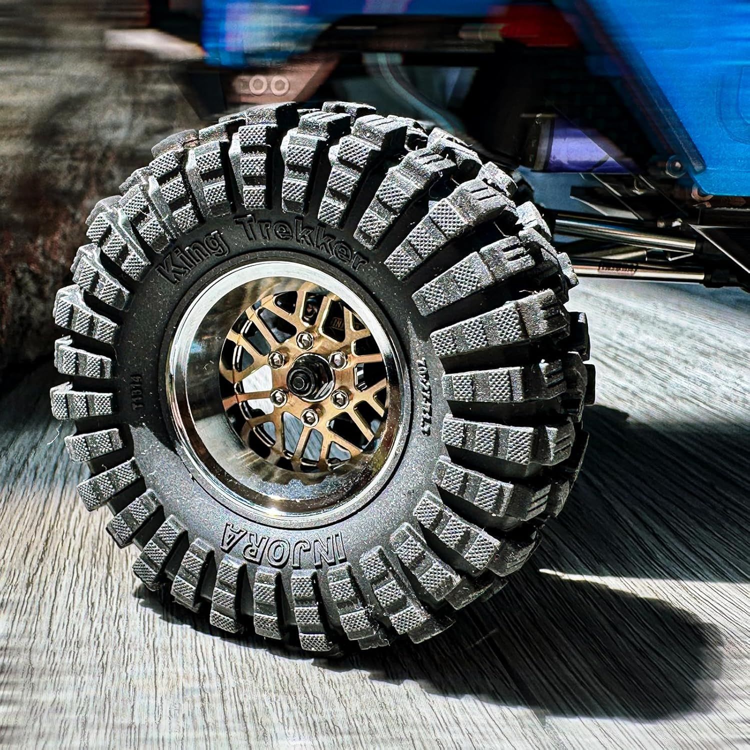 INJORA ModuWheel 1.3” Negative Offset Brass &amp; Aluminum Beadlock Wheels Rim for 1/18 1/24 RC Crawlers