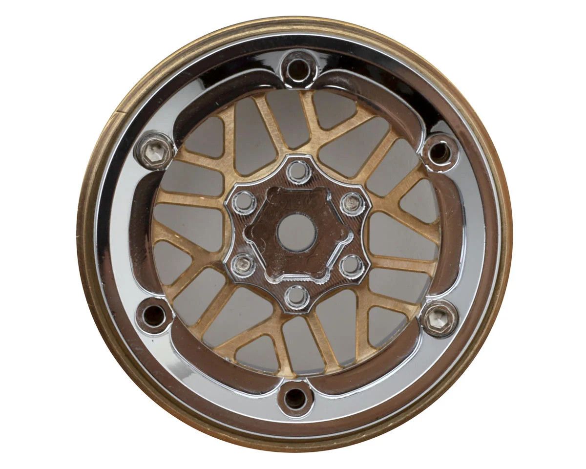 INJORA ModuWheel 1.3” Negative Offset Brass &amp; Aluminum Beadlock Wheels Rim for 1/18 1/24 RC Crawlers