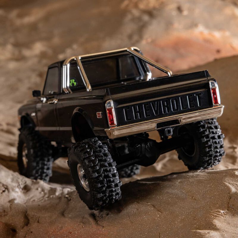 1/30 SCX30 Chevrolet K10 4X4 RTR Brushed Rock Crawler (Battery &amp; Charger Included), Black
