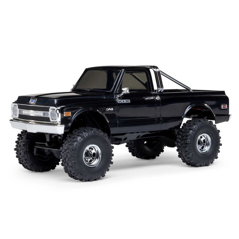 1/30 SCX30 Chevrolet K10 4X4 RTR Brushed Rock Crawler (Battery &amp; Charger Included), Black