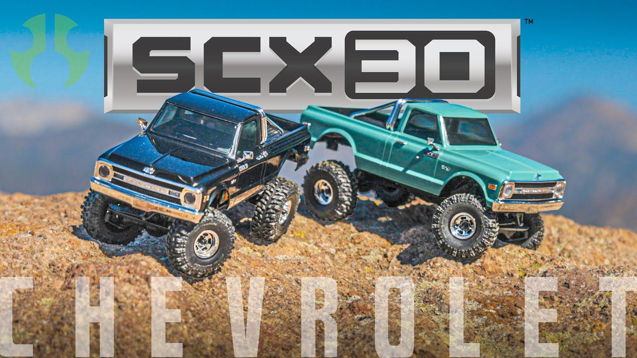 1/30 SCX30 Chevrolet K10 4X4 RTR Brushed Rock Crawler (Battery &amp; Charger Included), Green
