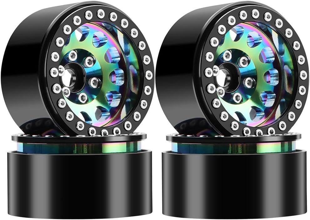 Rainbow 1.9 Beadlock Wheel Rim Offset -10mm Aluminum Deep Dish Wheel for 1/10 RC Crawler