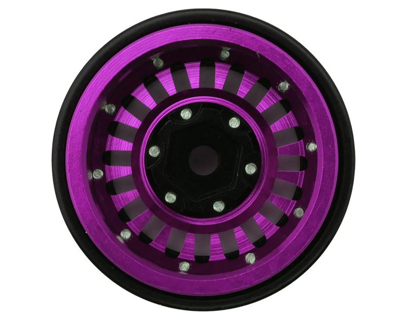 Treal Hobby Type C 1.0" Aluminum Beadlock Crawler Wheels (Purple) (4) (27.3g)