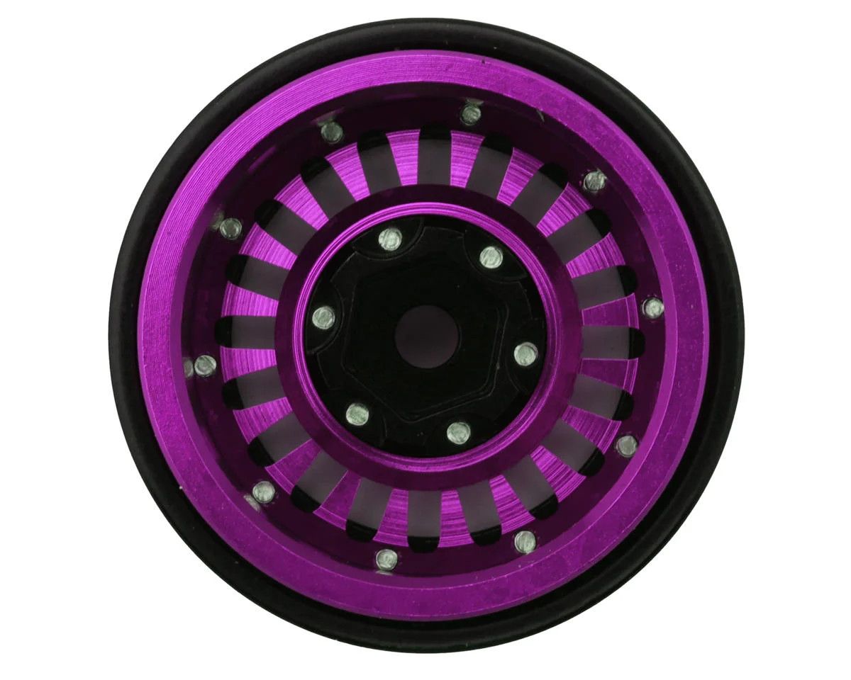 Treal Hobby Type C 1.0" Aluminum Beadlock Crawler Wheels (Purple) (4) (27.3g)