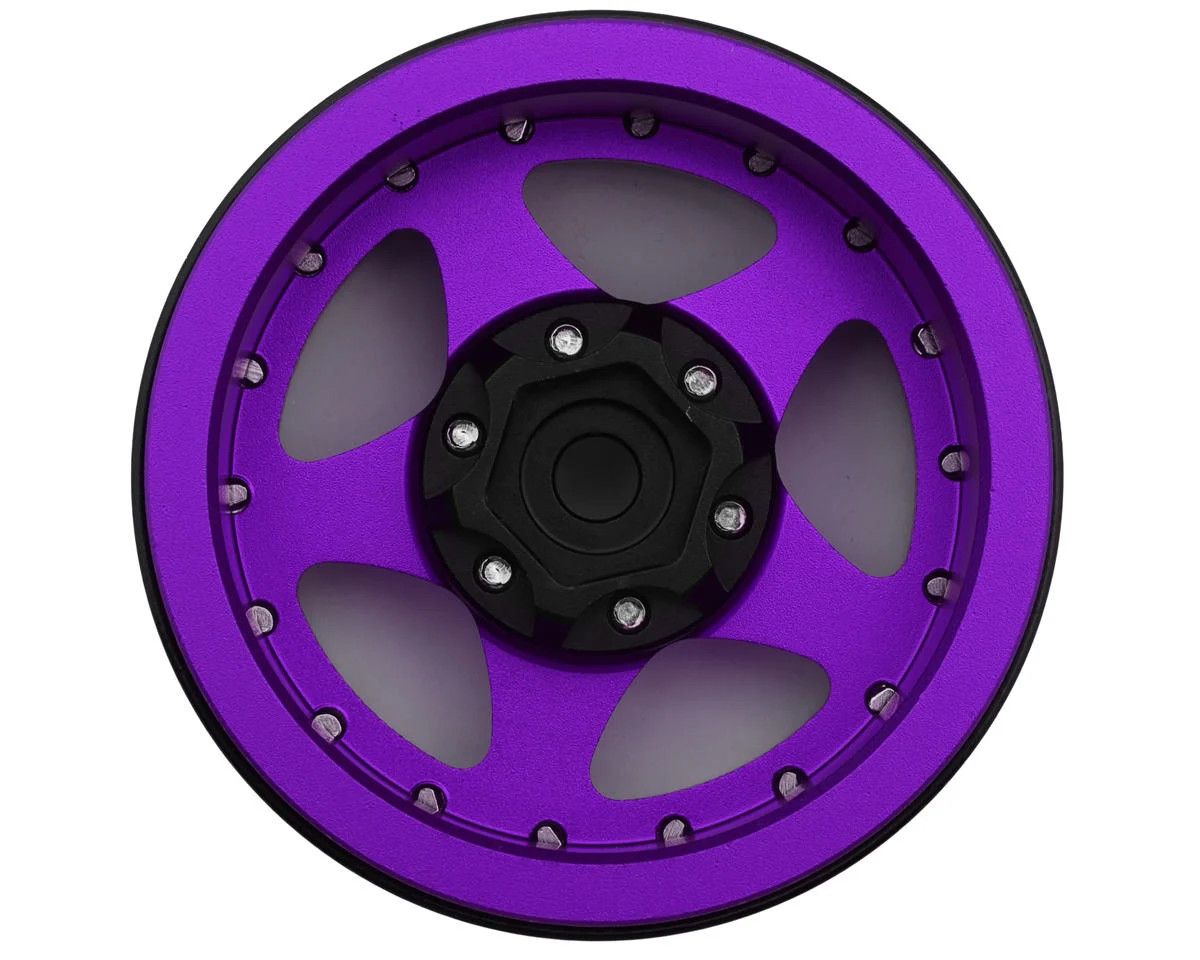 Treal Hobby Type E 1.9" Classic 5-Spoke Beadlock Wheels (Purple/Black) (4) (126g ea)