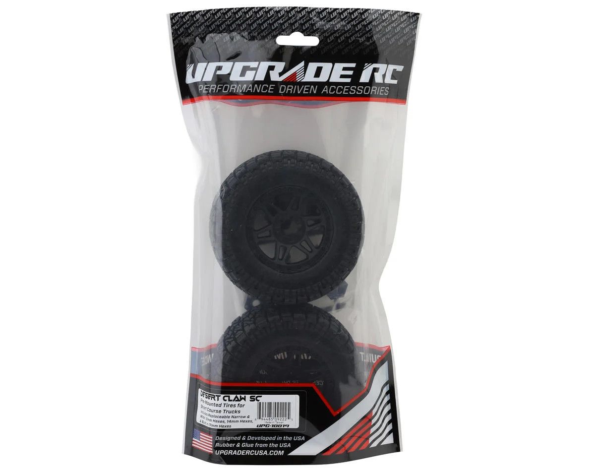UpGrade RC Desert Claw SC 2.2/3.0" Pre-Mounted Short Course Truck Tires (2) (17mm/14mm/12mm Hex)