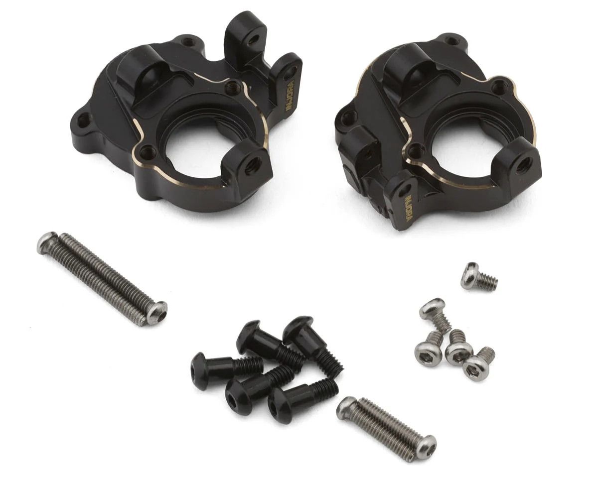 Injora Redcat Ascent-18 Apex Brass Steering Knuckles (Black) (2) (14.3g ea)
