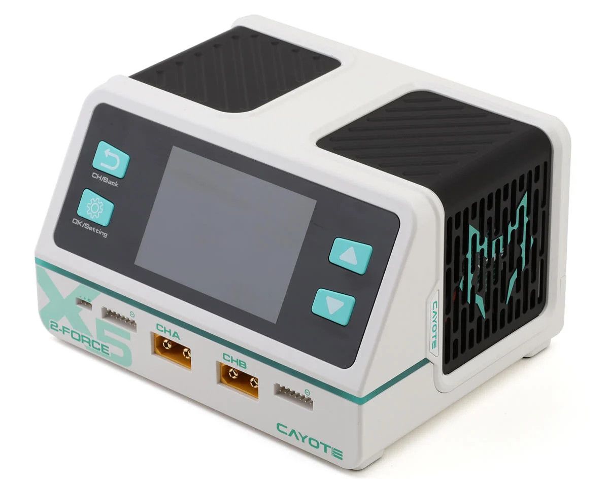 Cayote 2-Force X5 Racing Dual Battery Charger w/XT90 Charge Lead (6S/40A) (AC 500W/DC 1400W)