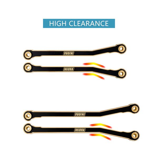 INJORA Black Brass High Clearance Chassis Links for 1/18 Redcat Ascent-18