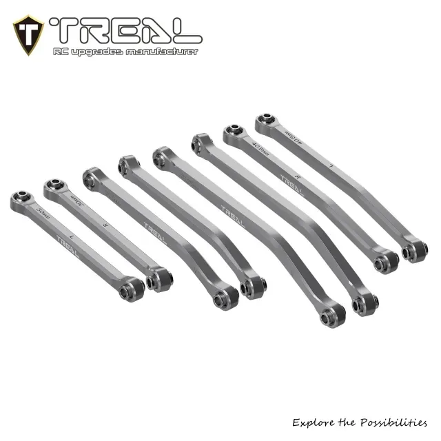 Treal Hobby Axial SCX30 Aluminum High Clearance Suspension Links Set (Grey)