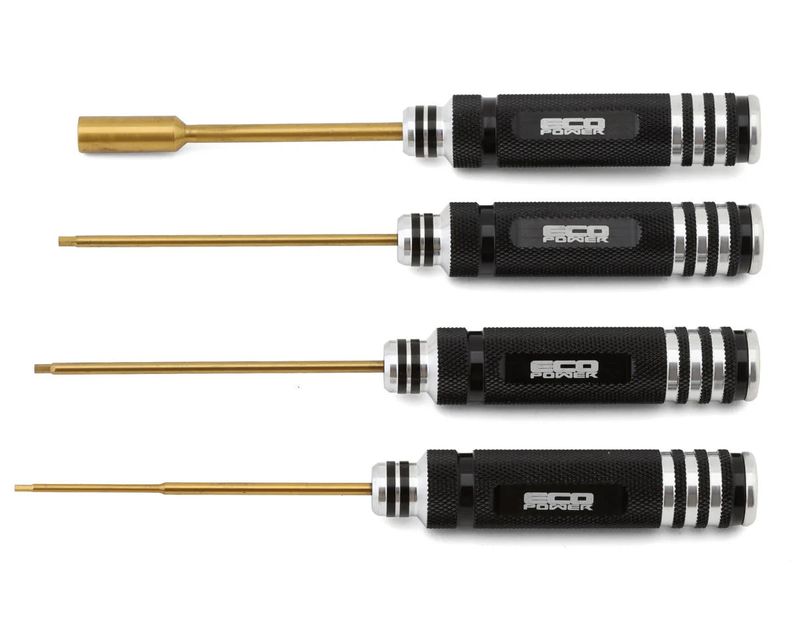 EcoPower 4-Piece Metric Hex &amp; Nut Driver Tool Set (1.5, 2.0, 2.5mm/7mm)