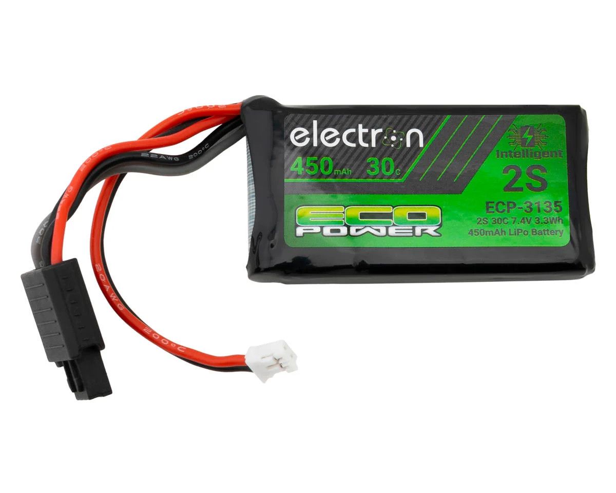 EcoPower "Electron" 2S 30C Intelligent LiPo Battery w/PH2.0 Connector (7.4V/450mAh) (SCX24 &amp; Other Mini Crawlers)
