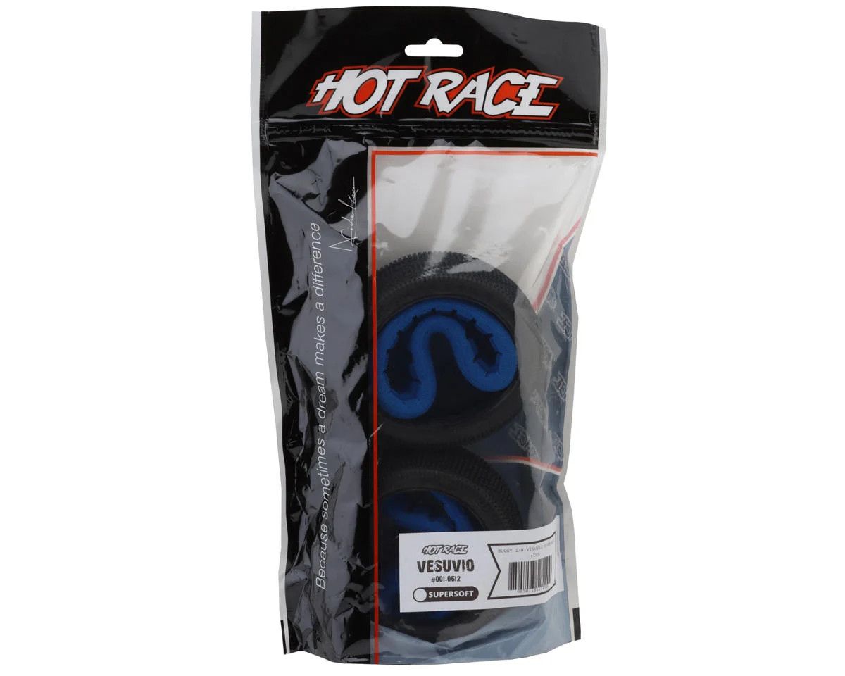 HotRace Vesuvio 1/8 Buggy Tires w/Inserts (2) (Super Soft)