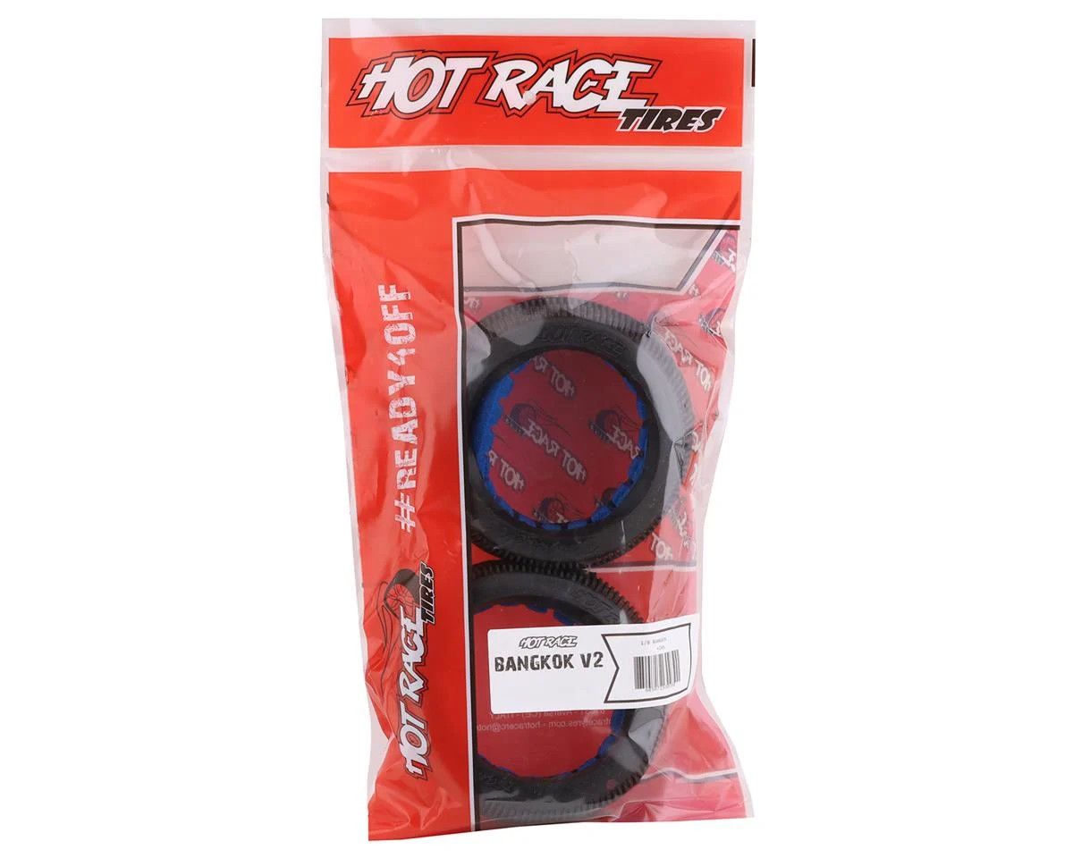 HotRace Bangkok V2 1/8 Truggy Tires w/Inserts (2) (White)