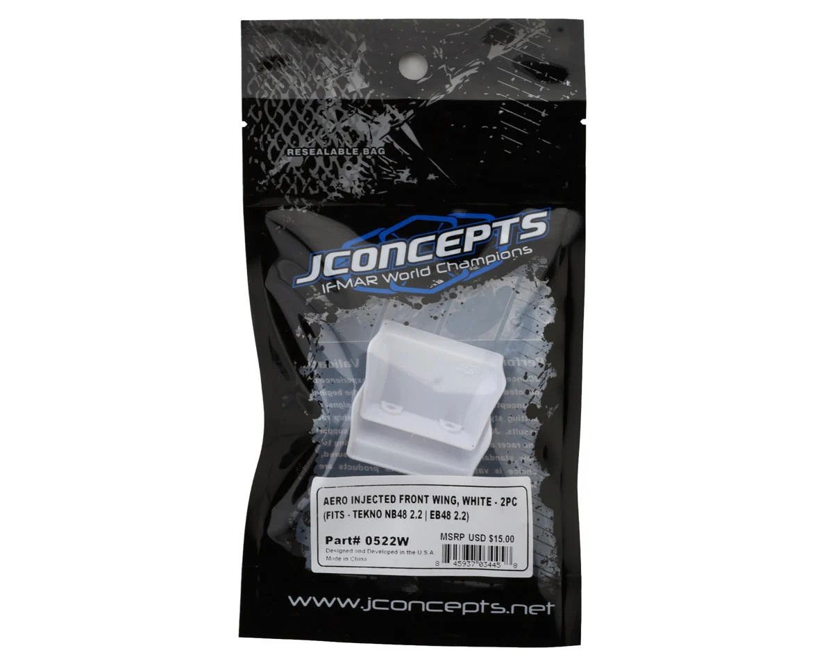 JConcepts Tekno NB48 2.2/EB48 2.2 1/8 Molded Front Wings (White) (2)