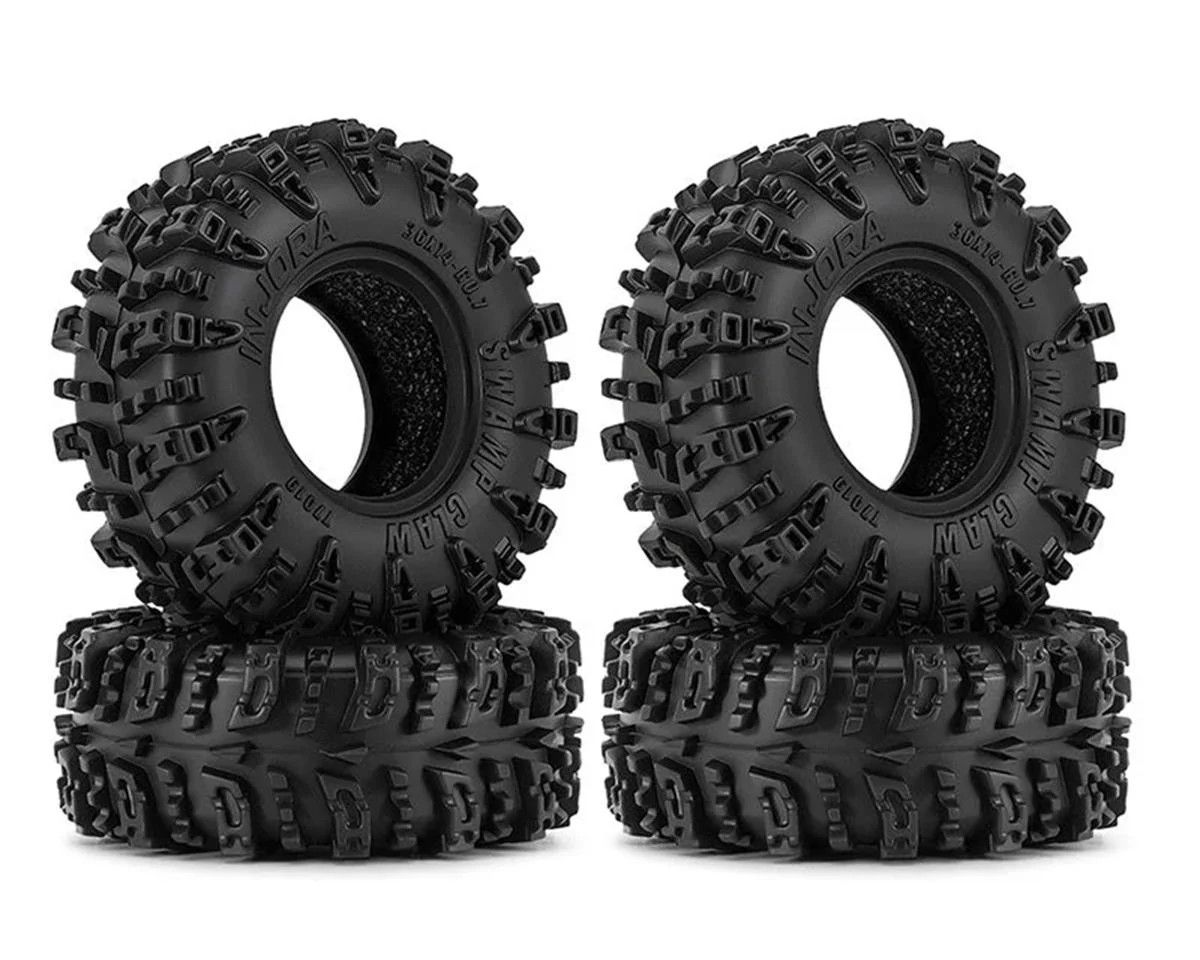 Injora Axial SCX30 0.7" Swamp Claw Micro Rock Crawler Tires (4) (36mm OD) (S5) w/Foam Inserts