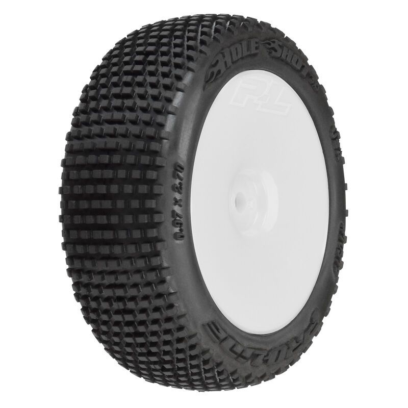 Hole Shot 3.0 Buggy Tires MTD Velocity White Wheels for Arrma Typhon Grom