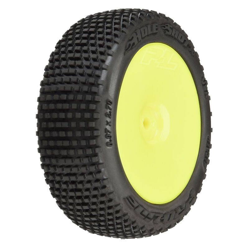 Hole Shot 3.0 Buggy Tires MTD Velocity Yellow Wheels for Arrma Typhon Grom