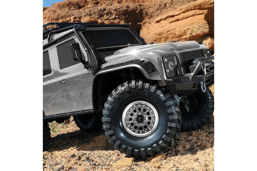 DashRC RC 1.9 Beadlock Wheels, Aluminum Alloy Adjustable Negative Offset Rims for 1/10 RC Crawlers, Gunmetal Center