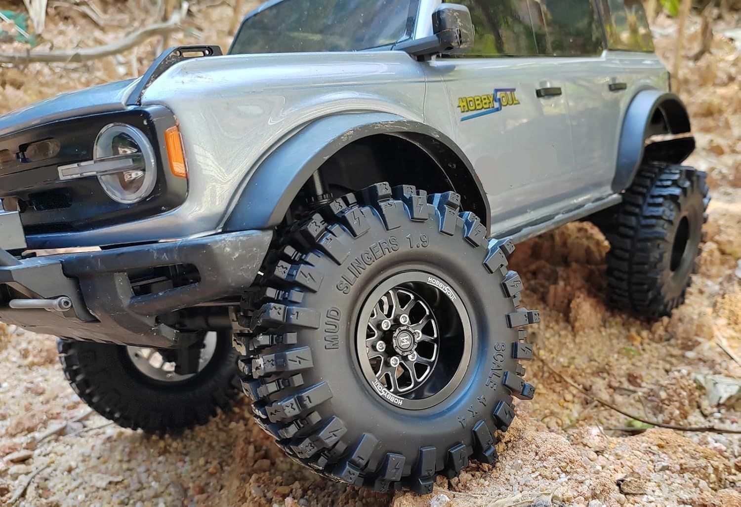 HOBBYSOUL 4pcs 1.9 Beadlock Wheels -10.5mm Negative Offset Rims 33mm Wide for RC 1/10 Crawler