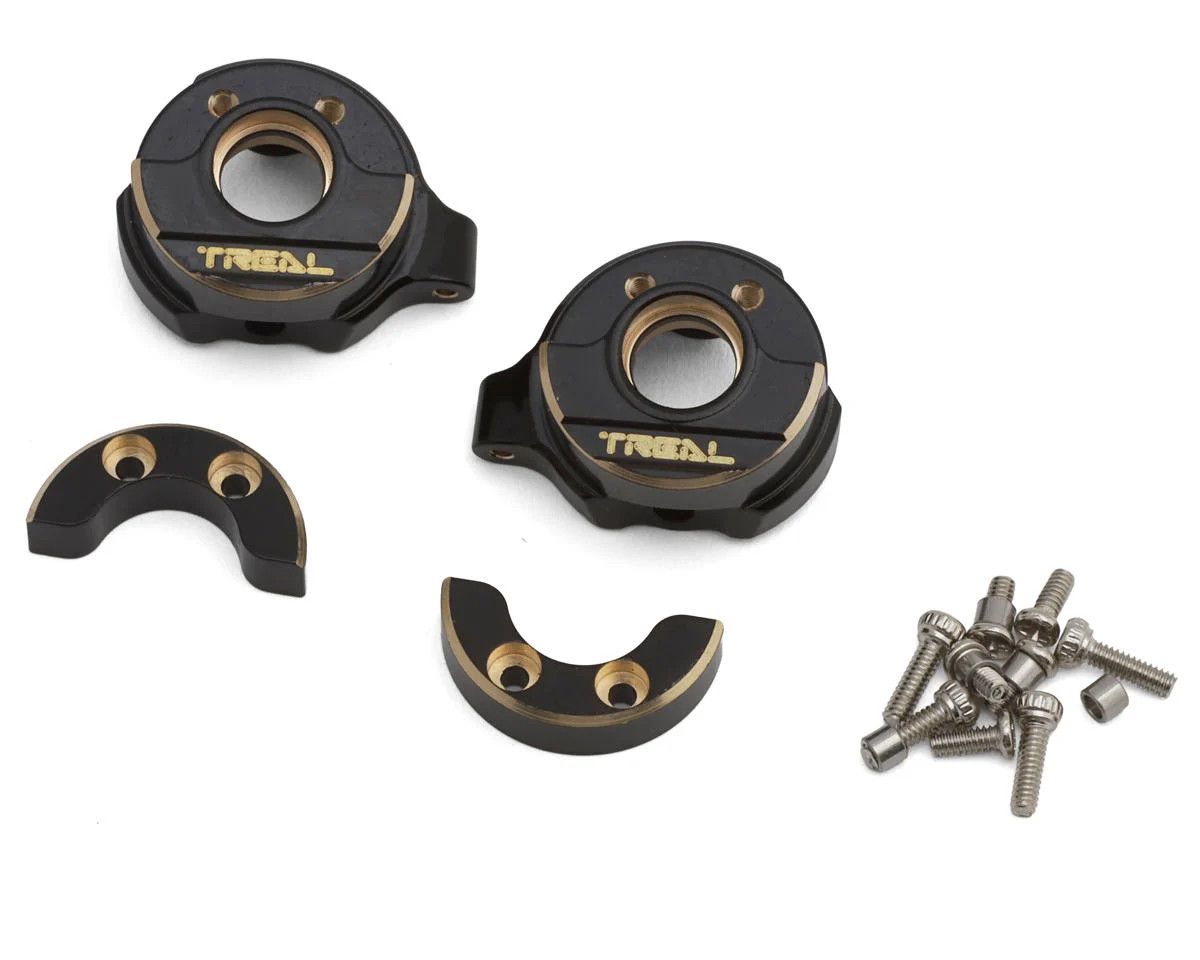 Treal Hobby SCX30 Brass Steering Knuckles (Black) (2) (7.75g ea)