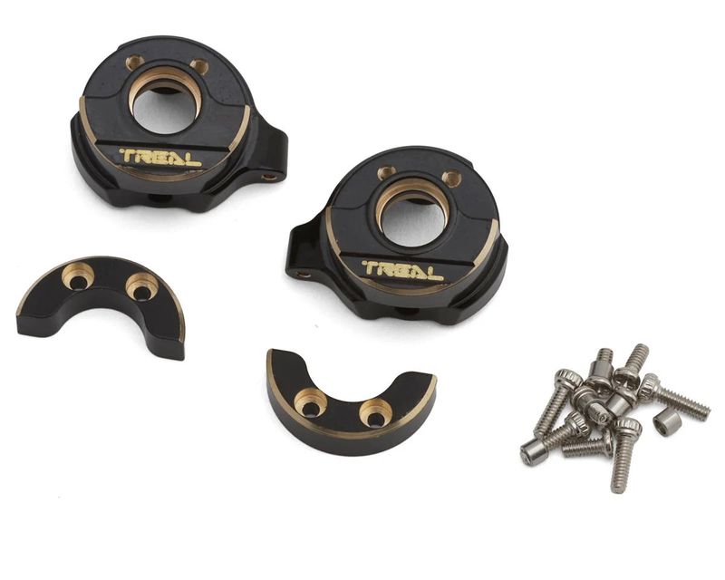 Treal Hobby SCX30 Brass Steering Knuckles (Black) (2) (7.75g ea)