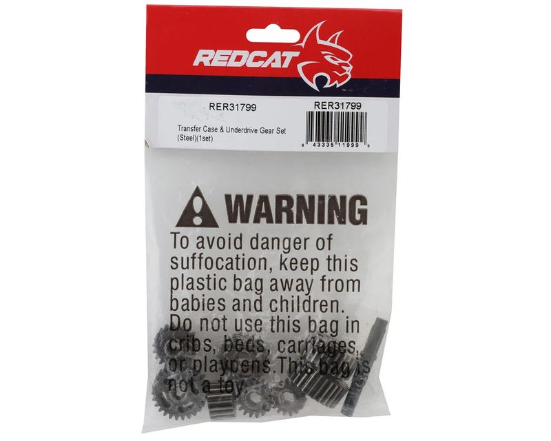 Redcat Ascent Fusion Steel Transfer Case Top Shaft &amp; Underdrive Gear Set (37%/28%/20%)