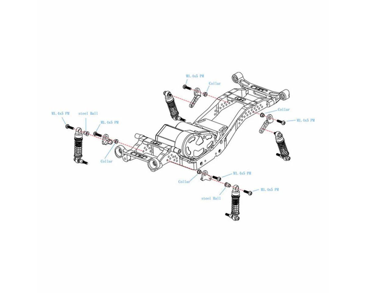 Hot Racing Axial SCX30 Aluminum Suspension Flex Blades Set