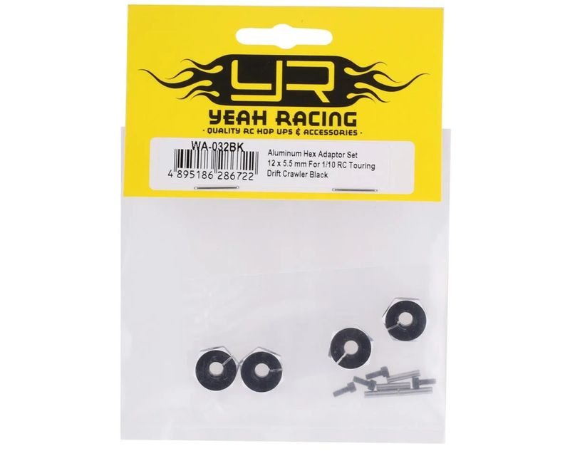 Yeah Racing Aluminum Clamping 12mm Hex (Black) (4) (5.5mm)