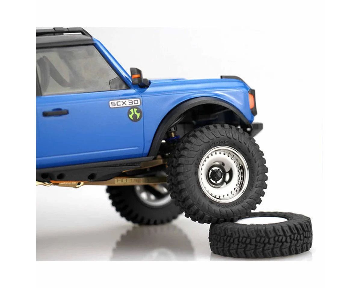 Hot Racing Axial SCX30 0.7" Brass Crawler Wheels (Chrome) (4) (9.3g ea)