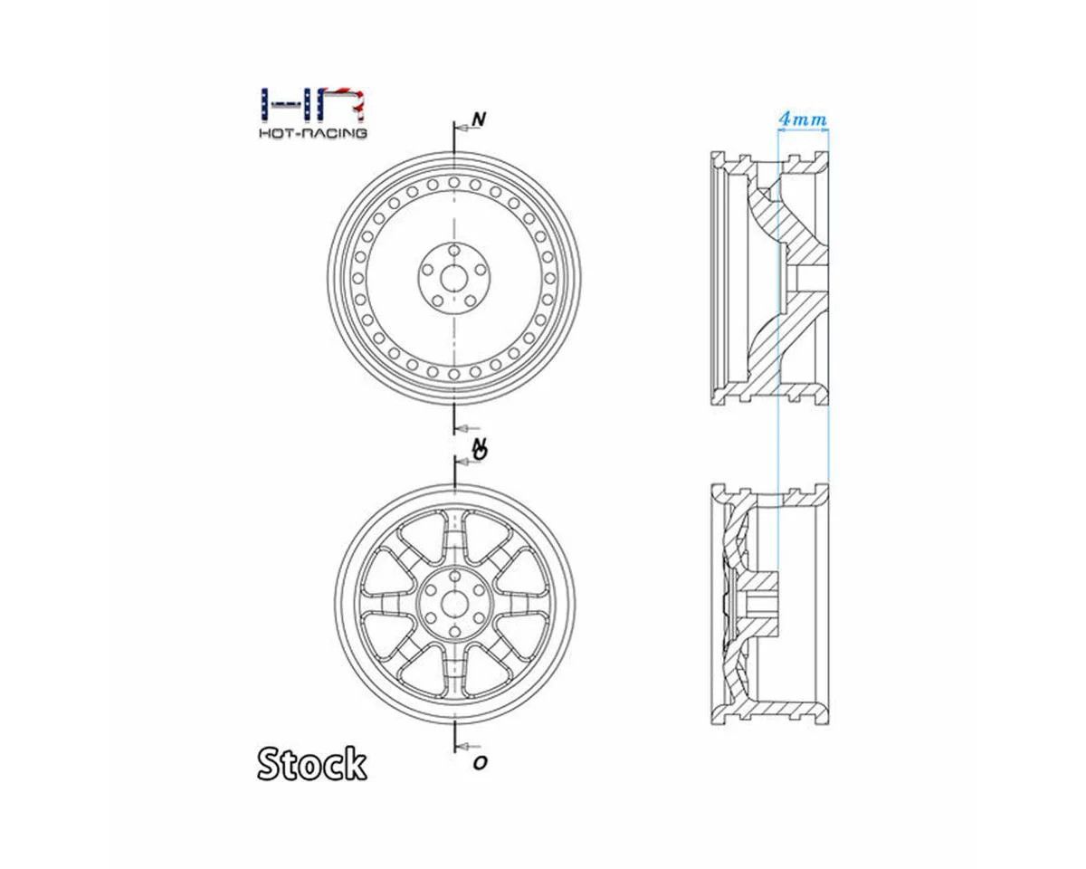 Hot Racing Axial SCX30 0.7" Brass Crawler Wheels (Chrome) (4) (9.3g ea)