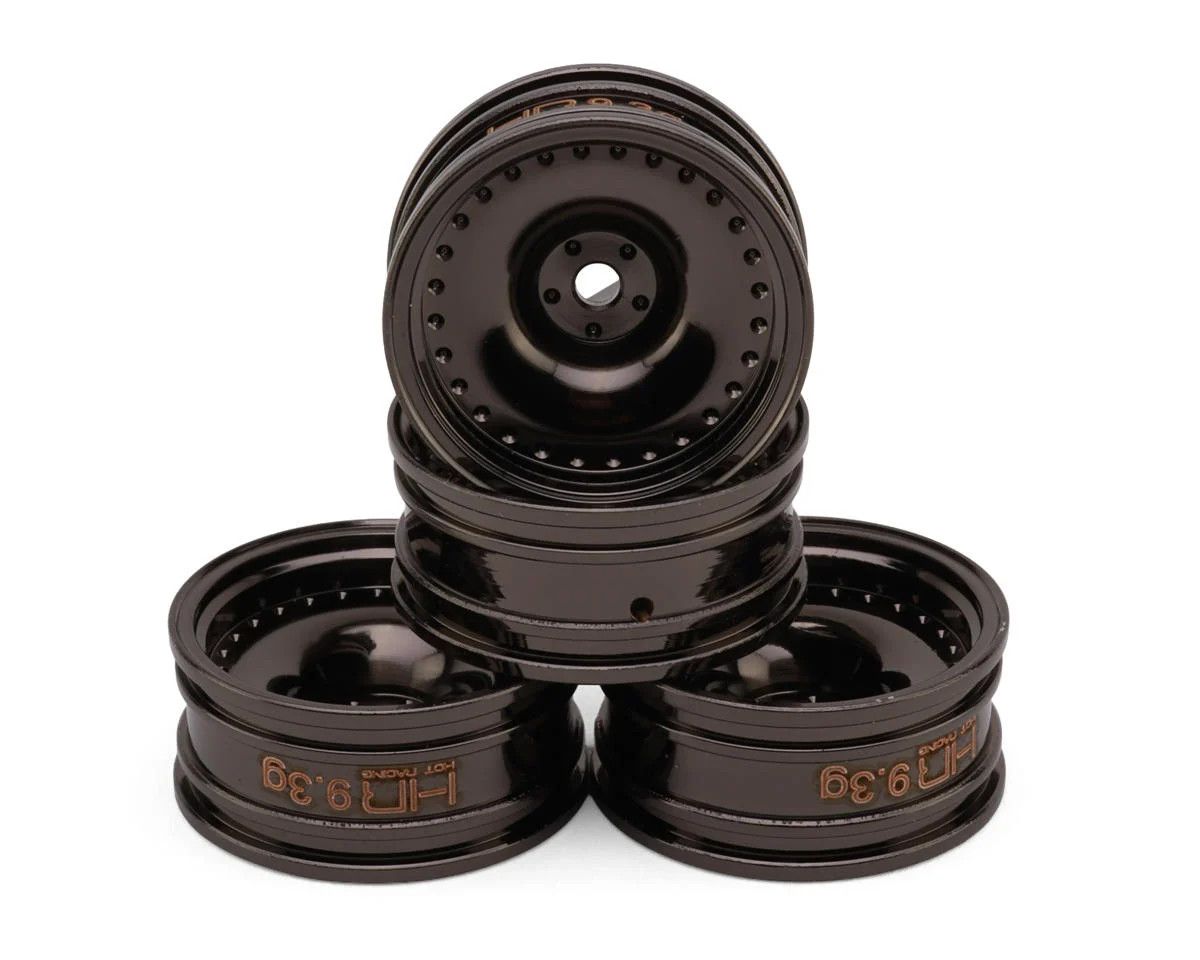 Hot Racing Axial SCX30 0.7" Brass Crawler Wheels (Black Chrome) (4) (9.3g ea)