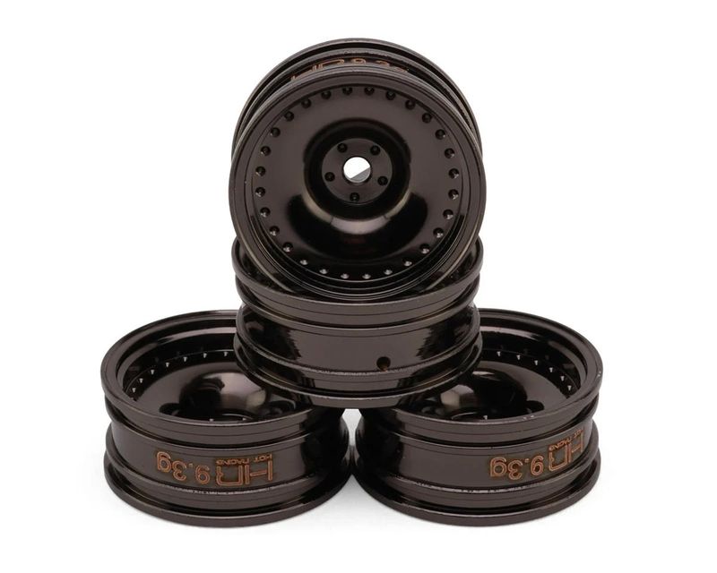Hot Racing Axial SCX30 0.7" Brass Crawler Wheels (Black Chrome) (4) (9.3g ea)
