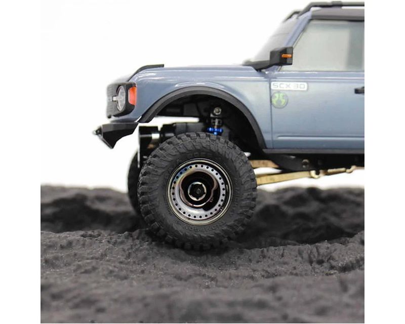 Hot Racing Axial SCX30 0.7" Brass Crawler Wheels (Black Chrome) (4) (9.3g ea)