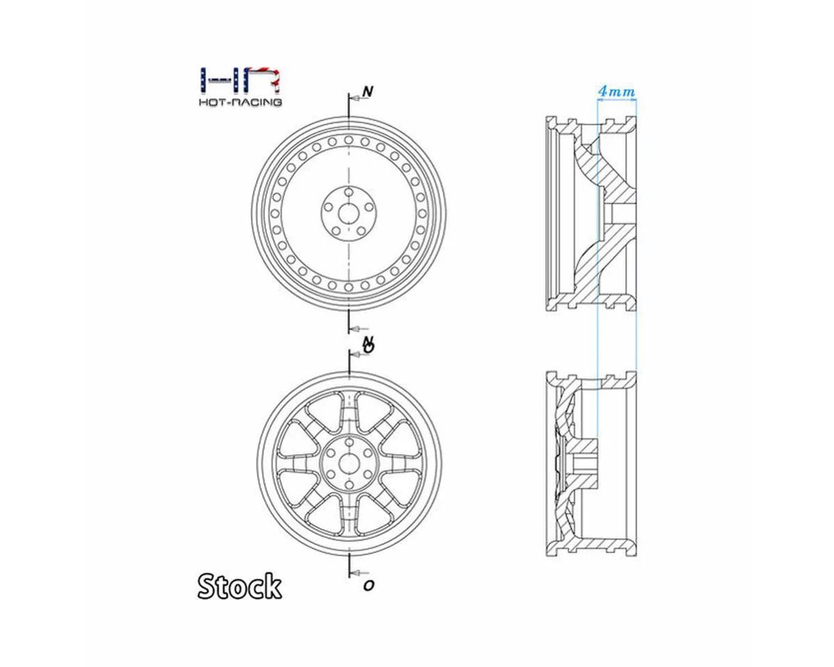 Hot Racing Axial SCX30 0.7" Brass Crawler Wheels (Black Chrome) (4) (9.3g ea)